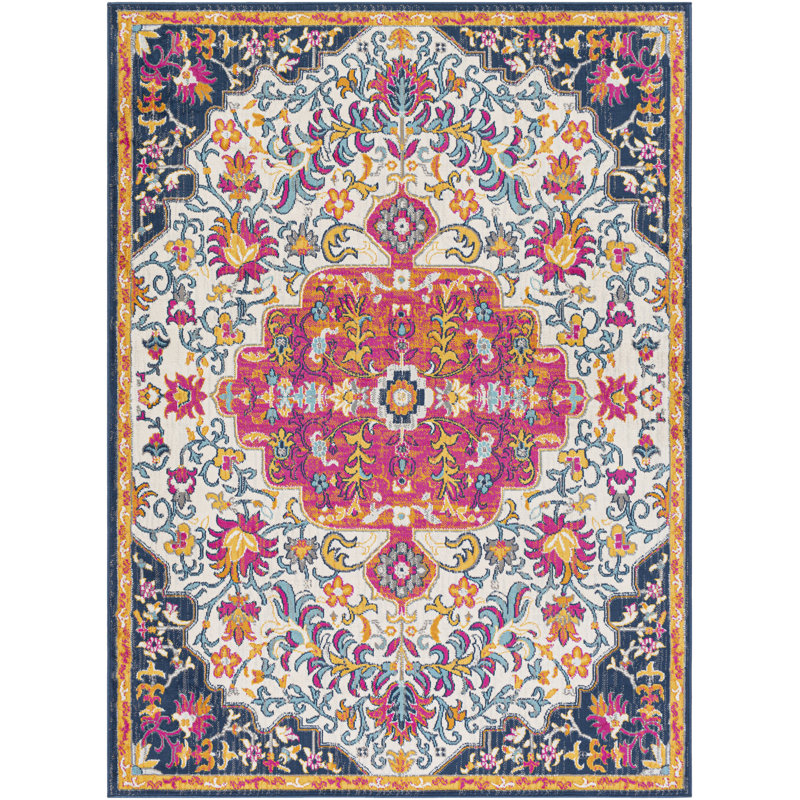 Bungalow Rose Leaver Oriental Saffron/Pink Area Rug & Reviews Wayfair